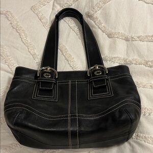 Vintage Coach Black Leather Purse